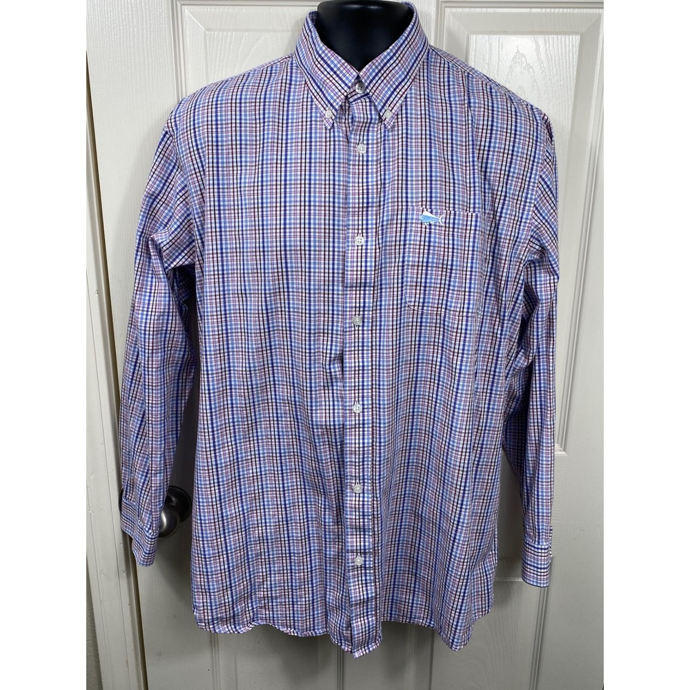 Southern Lure Men's Plaid Button Down Long Sleeve Dress Shirt‎ XL
